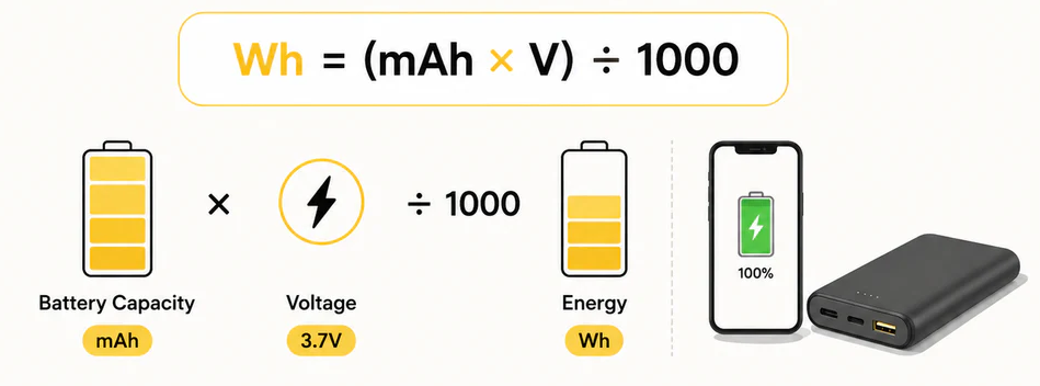 Figure 4. mAh to Wh Conversion Formula