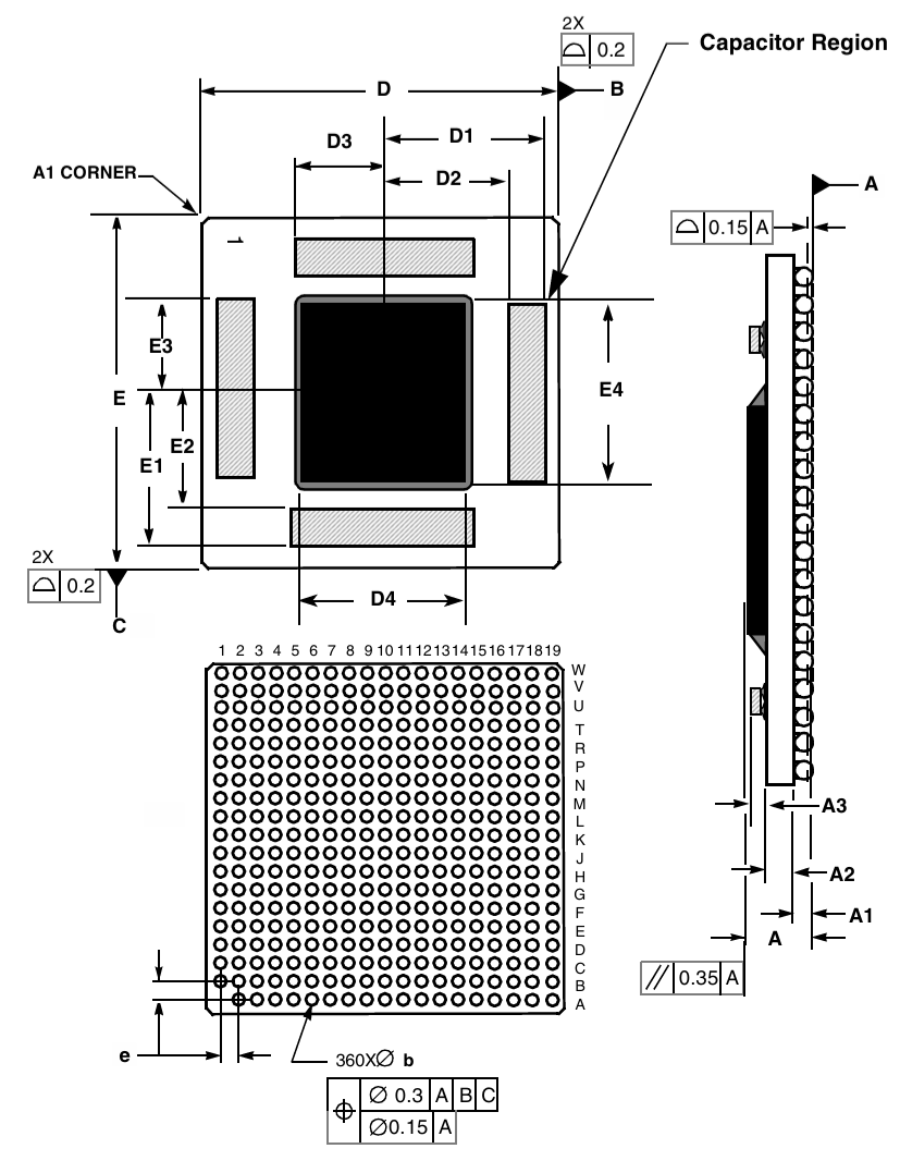 MC7447AHX1420LB Packaging Dimensions
